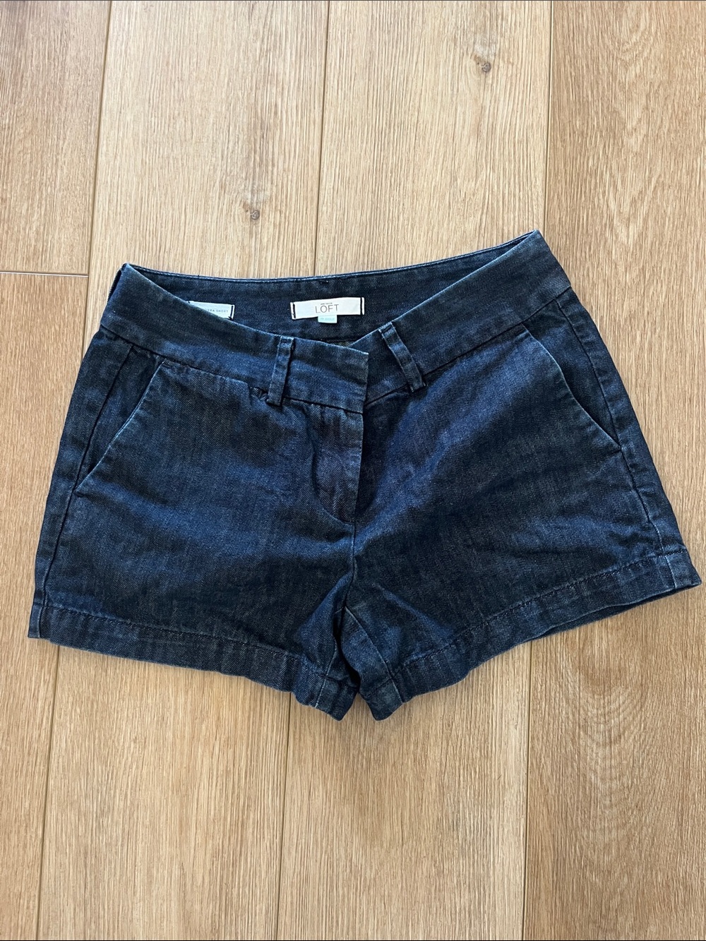LOFT Navy Denim Shorts with Front Pockets